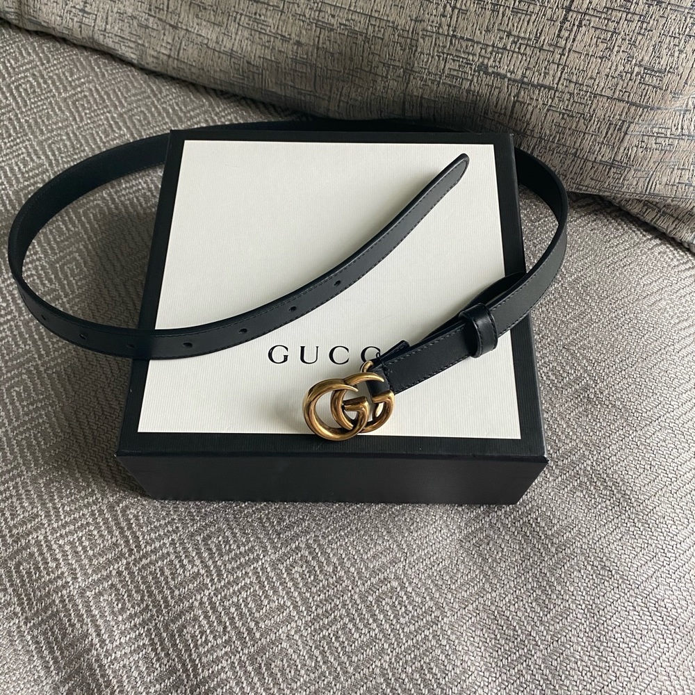 Gucci’s black leather belt